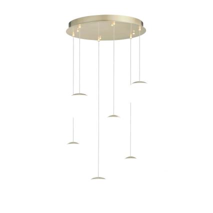 Ondaluce - Lustre LED suspenso por cabo SANTOS LED/48W/230V Ø 45 cm dourado/branco