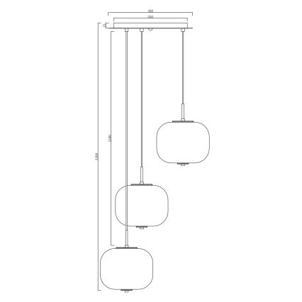 Ondaluce - Lustre suspenso por cabo ODETTE 3xE14/10W/230V diâmetro 43 cm, dourado/fumado/multicolorido