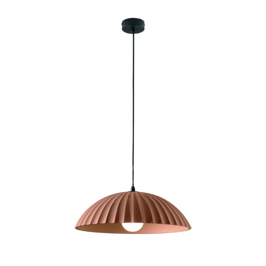 Ondaluce - Lustre pendente com cabo RUSTIC 1xE27/15W/230V Ø 50 cm betão/castanho