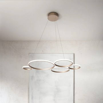 Ondaluce - Lustre pendente LED dimerizável com cabo POIS LED/60W/230V dourado