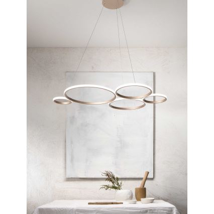 Ondaluce - Lustre pendente LED dimerizável com cabo POIS LED/60W/230V dourado