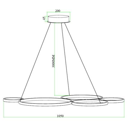 Ondaluce - Lustre pendente LED dimerizável com cabo POIS LED/60W/230V dourado