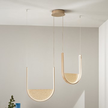 Ondaluce - Lustre pendente LED dimerizável LOTUS LED/55W/230V dourado