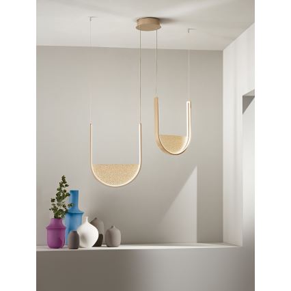 Ondaluce - Lustre pendente LED dimerizável LOTUS LED/55W/230V dourado