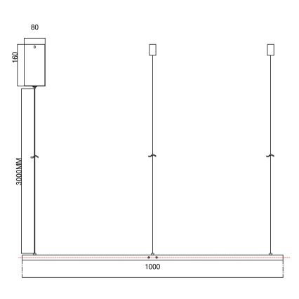 Ondaluce - Lustre pendente LED dimerizável SOEL LED/47W/230V, diâmetro 100 cm, dourado