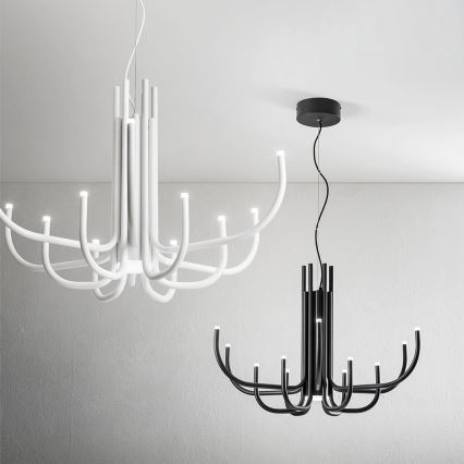 Ondaluce - Lustre pendente LED regulável com cabo NOUVEAU LED/35W/230V Ø 78 cm preto