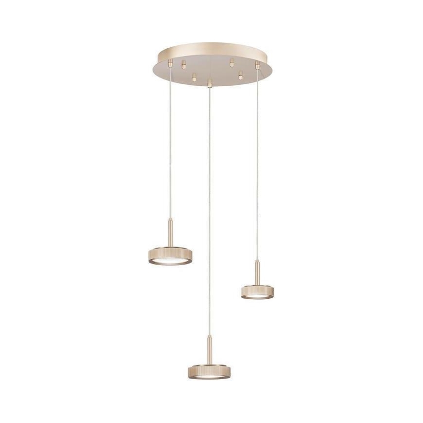 Ondaluce - Lustre regulável suspenso por cabo NINA LED/24W/230V Ø 35 cm dourado