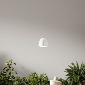 Ondaluce - Lustre suspenso com cabo CONCRETE 1xGU10/7,5W/230V Ø 10,5 cm betão/branco