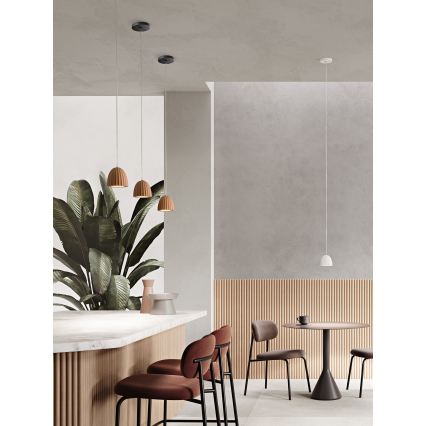 Ondaluce - Lustre suspenso com cabo CONCRETE 1xGU10/7,5W/230V Ø 10,5 cm betão/branco