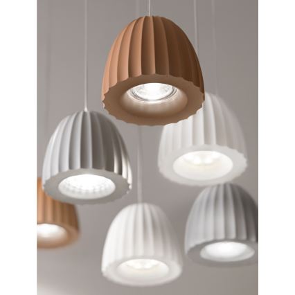 Ondaluce - Lustre suspenso com cabo CONCRETE 1xGU10/7,5W/230V Ø 10,5 cm betão/branco