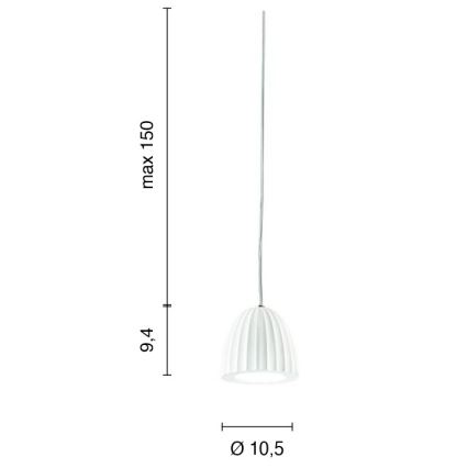 Ondaluce - Lustre suspenso com cabo CONCRETE 1xGU10/7,5W/230V Ø 10,5 cm betão/branco