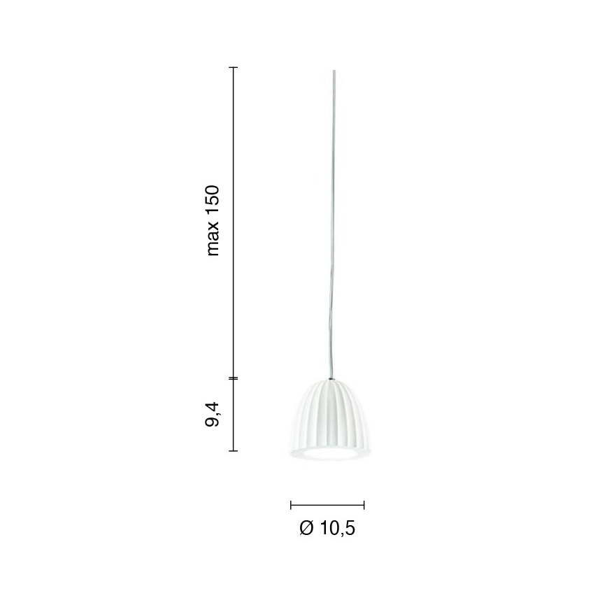 Ondaluce - Lustre suspenso com cabo CONCRETE 1xGU10/7,5W/230V Ø 10,5 cm betão/branco