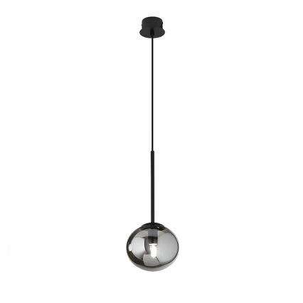 Ondaluce - Lustre suspenso com cabo JEWEL 1xE14/10W/230V Ø 17 cm preto fumê