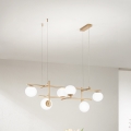 Ondaluce - Lustre suspenso com cabo JEWEL 6xE14/10W/230V dourado/branco
