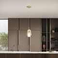 Ondaluce - Lustre suspenso com cabo THELMA 1xE27/15W/230V Ø 19 cm dourado/bege fumê