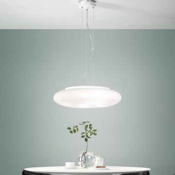 Ondaluce - Lustre suspenso DODI 2xE27/15W/230V Ø 53 cm branco