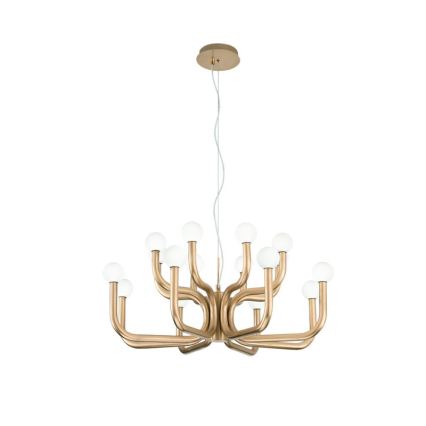 Ondaluce - Lustre suspenso por cabo DERBY 16xG9/7W/230V Ø 81,5 cm dourado