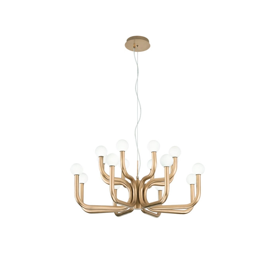 Ondaluce - Lustre suspenso por cabo DERBY 16xG9/7W/230V Ø 81,5 cm dourado