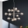 Ondaluce - Lustre suspenso por cabo ELISEO 12xE14/10W/230V Ø 97 cm dourado/bege fumê