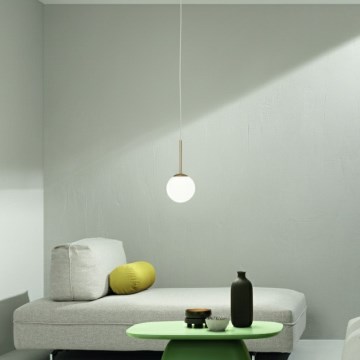 Ondaluce - Lustre suspenso por cabo JEWEL 1xE14/10W/230V Ø 17 cm dourado/branco