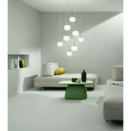 Ondaluce - Lustre suspenso por cabo JEWEL 1xE14/10W/230V Ø 17 cm dourado/branco