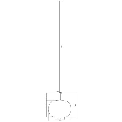 Ondaluce - Lustre suspenso por cabo THELMA 1xE27/15W/230V Ø 25 cm dourado/transparente