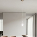 Ondaluce - Lustre suspenso THELMA com cabo 3xE27/15W/230V Ø 19,5 cm dourado/transparente
