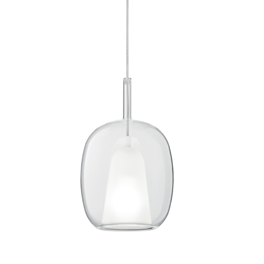 Ondaluce - Pendente em cabo THELMA 1xE27/15W/230V Ø 19,5 cm dourado/transparente