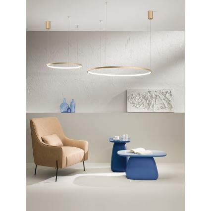 Ondaluce - Pendente LED dimerizável em cabo SOEL LED/28W/230V Ø 60 cm dourado