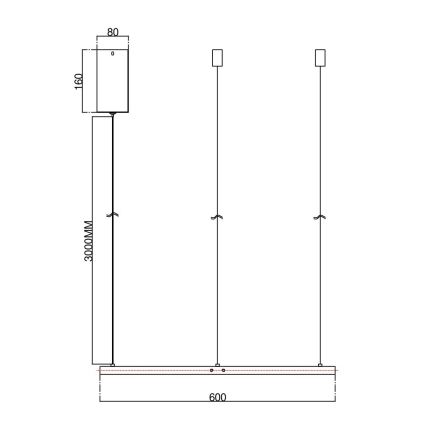 Ondaluce - Pendente LED dimerizável em cabo SOEL LED/28W/230V Ø 60 cm dourado