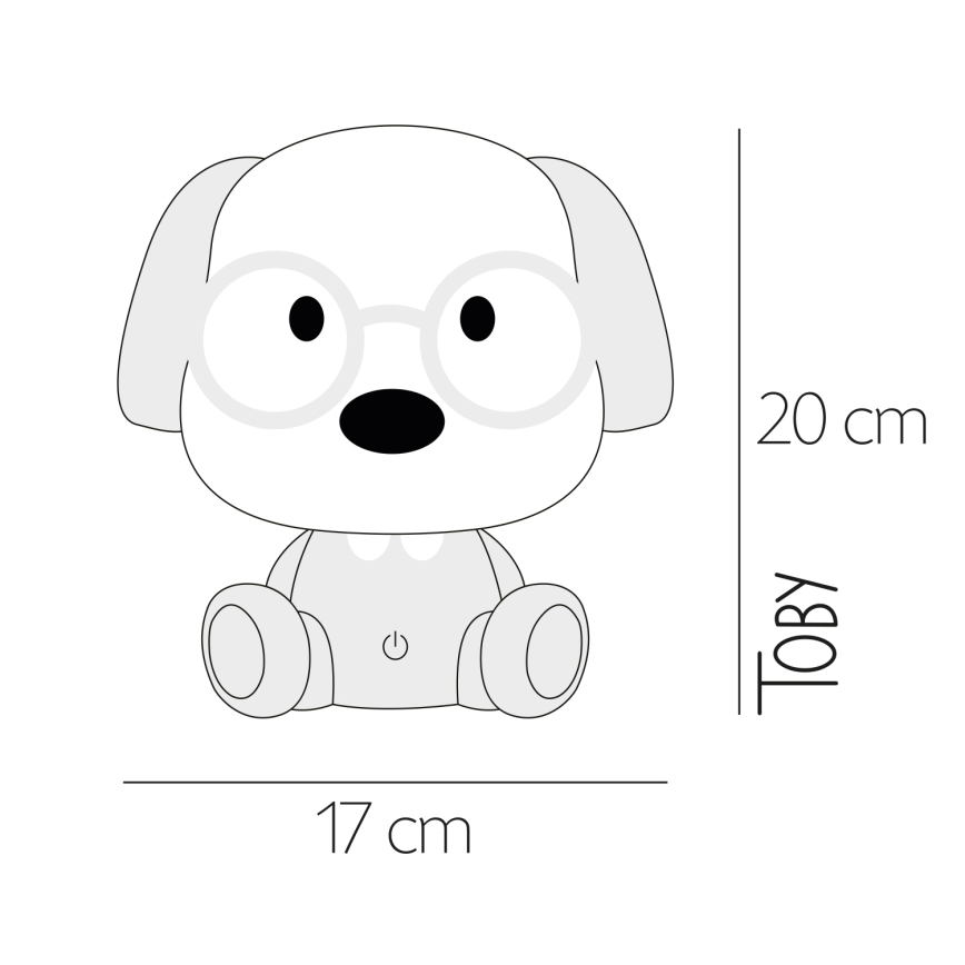 ONLI - Luminária noturna infantil LED dimerizável PUPPIES LED/3W/230V 20 cm cachorro/rosa