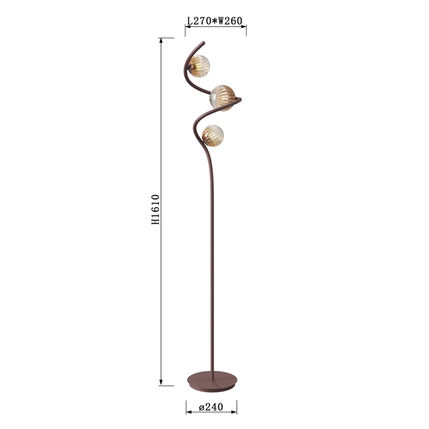 ONLI - Candeeiro de chão FRIDA 3xG9/10W/230V cobre