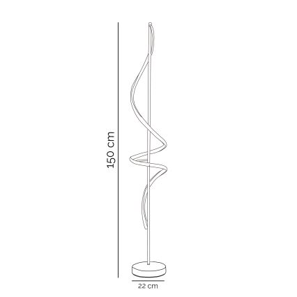 ONLI - Candeeiro de chão LED TWIST LED/24W/230V 4000K preto