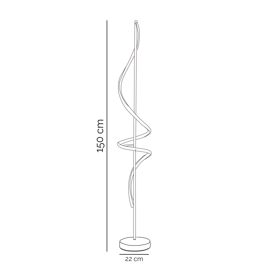 ONLI - Candeeiro de chão LED TWIST LED/24W/230V 4000K preto