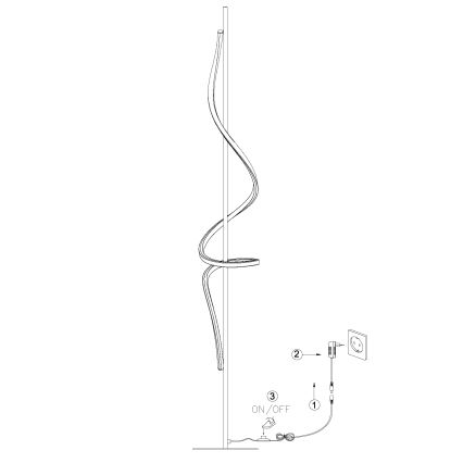 ONLI - Candeeiro de chão LED TWIST LED/24W/230V 4000K preto