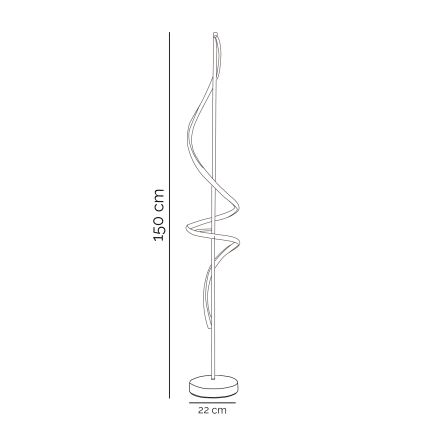 ONLI - Candeeiro de chão LED TWIST LED/24W/230V 4000K preto