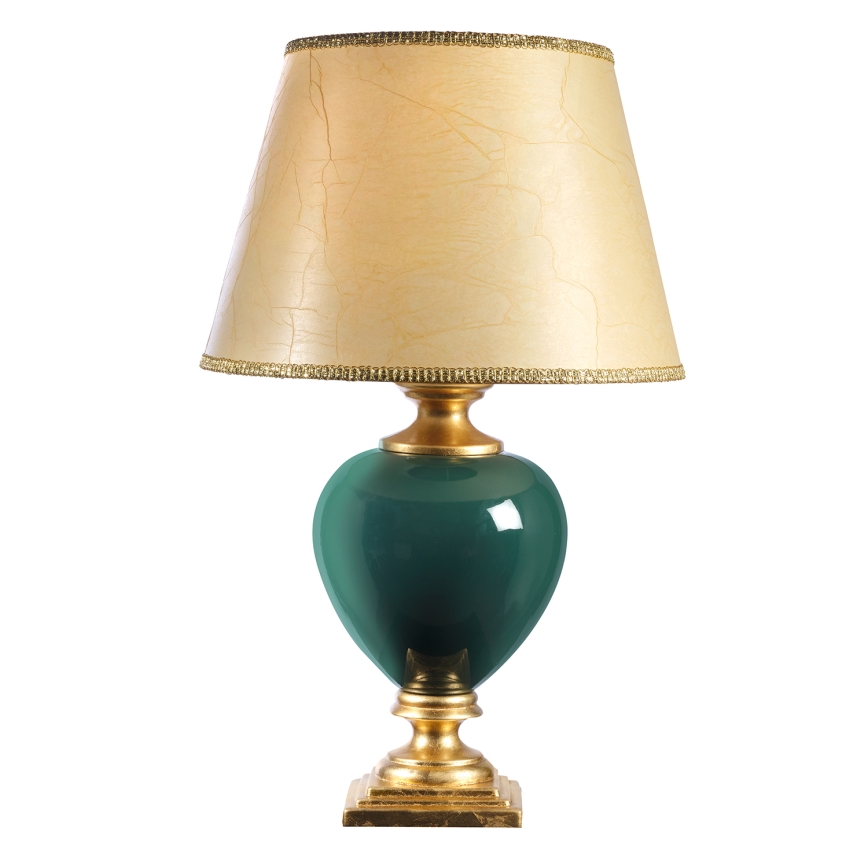 ONLI - Candeeiro de mesa AMADEUS 1xE27/15W/230V 72 cm verde/dourado