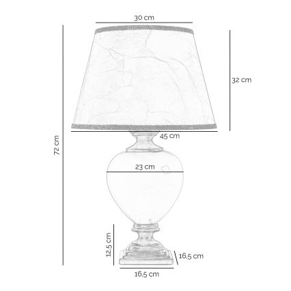ONLI - Candeeiro de mesa AMADEUS 1xE27/15W/230V cinzento
