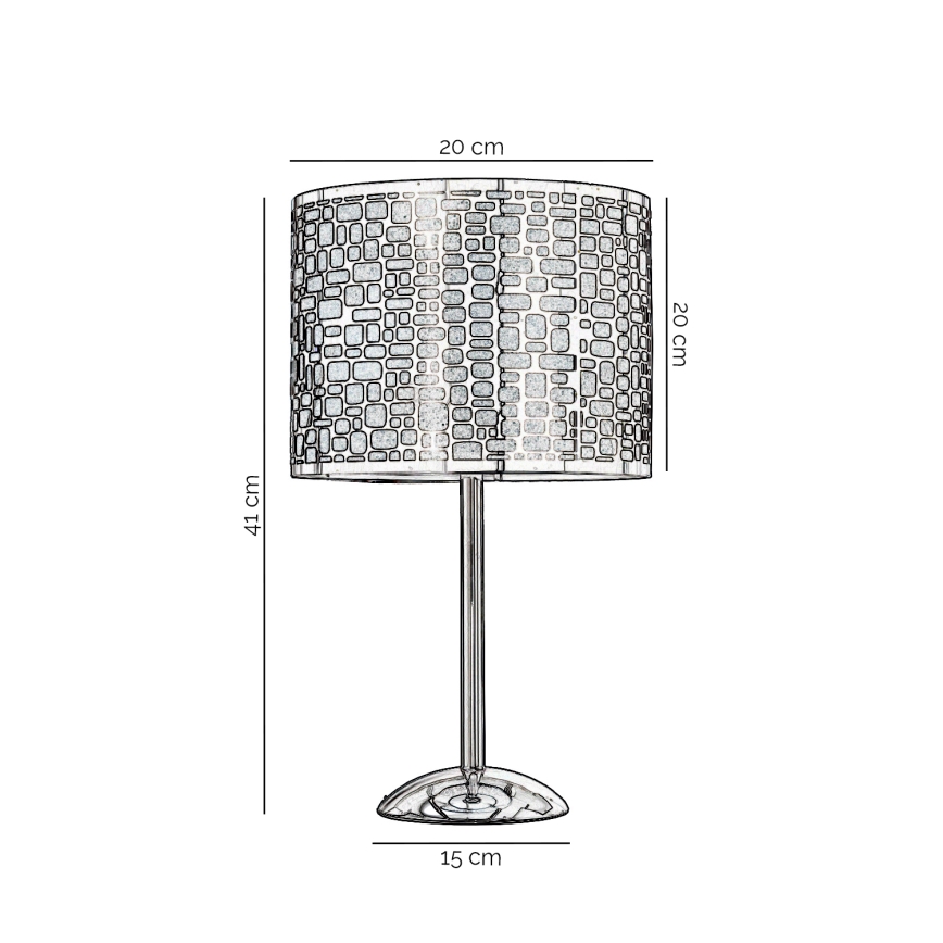 ONLI - Candeeiro de mesa BRUCE 1xE27/15W/230V 40 cm cromado mate