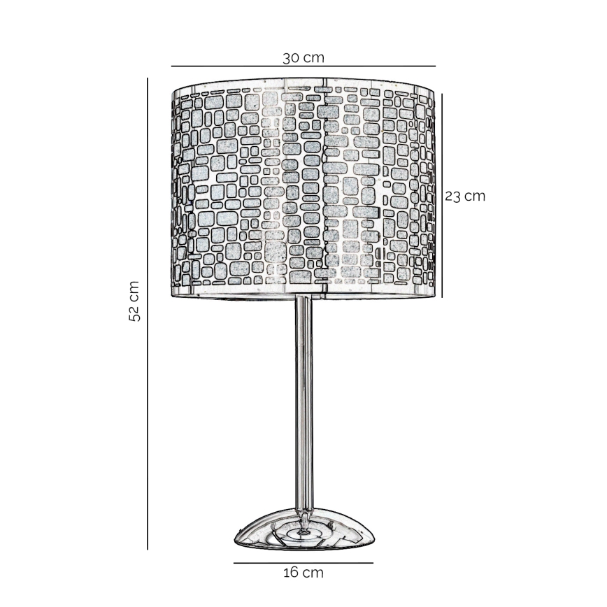 ONLI - Candeeiro de mesa BRUCE 1xE27/15W/230V 52 cm cromado mate