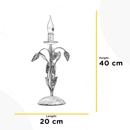 ONLI - Candeeiro de mesa COLLANA 1xE14/6W/230V 40 cm branco