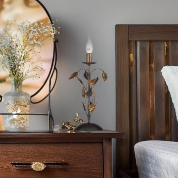 ONLI - Candeeiro de mesa COLLANA 1xE14/6W/230V 40 cm bronze