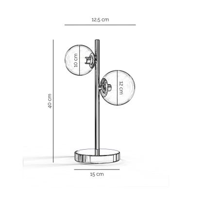 ONLI - Candeeiro de mesa KIMBERLY 2xG9/6W/230V 40 cm cromo brilhante