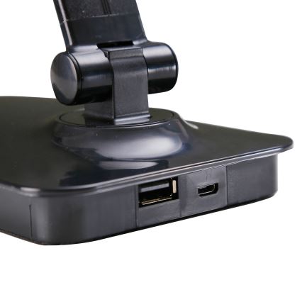 ONLI - Candeeiro de mesa LED com regulação e porta USB DESKI LED/7W/230V 4000K preto