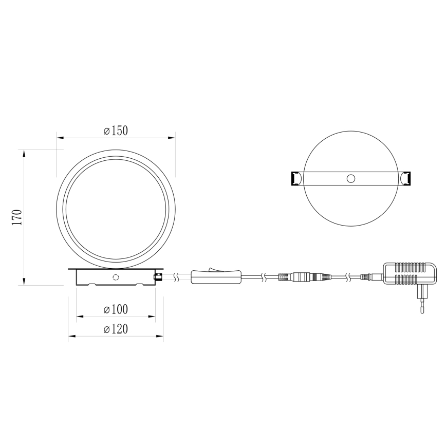 ONLI - Candeeiro de mesa LED NOELIA LED/4W/230V 17 cm preto