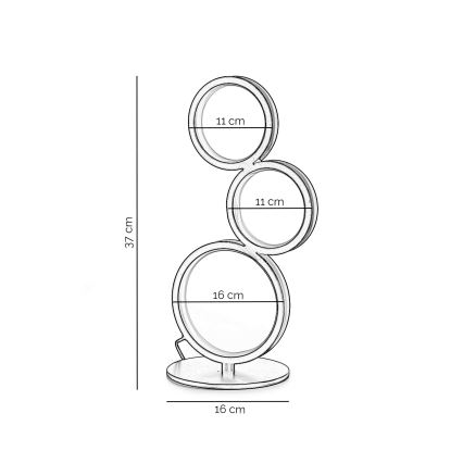 ONLI - Candeeiro de Mesa LED RINGS LED/17W/230V 4000K 37 cm preto