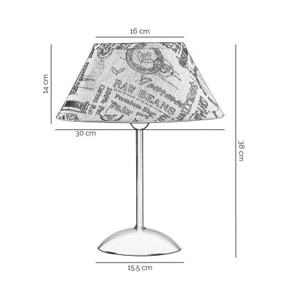 ONLI - Candeeiro de mesa MAIDA 1xE27/15W/230V 38 cm castanho
