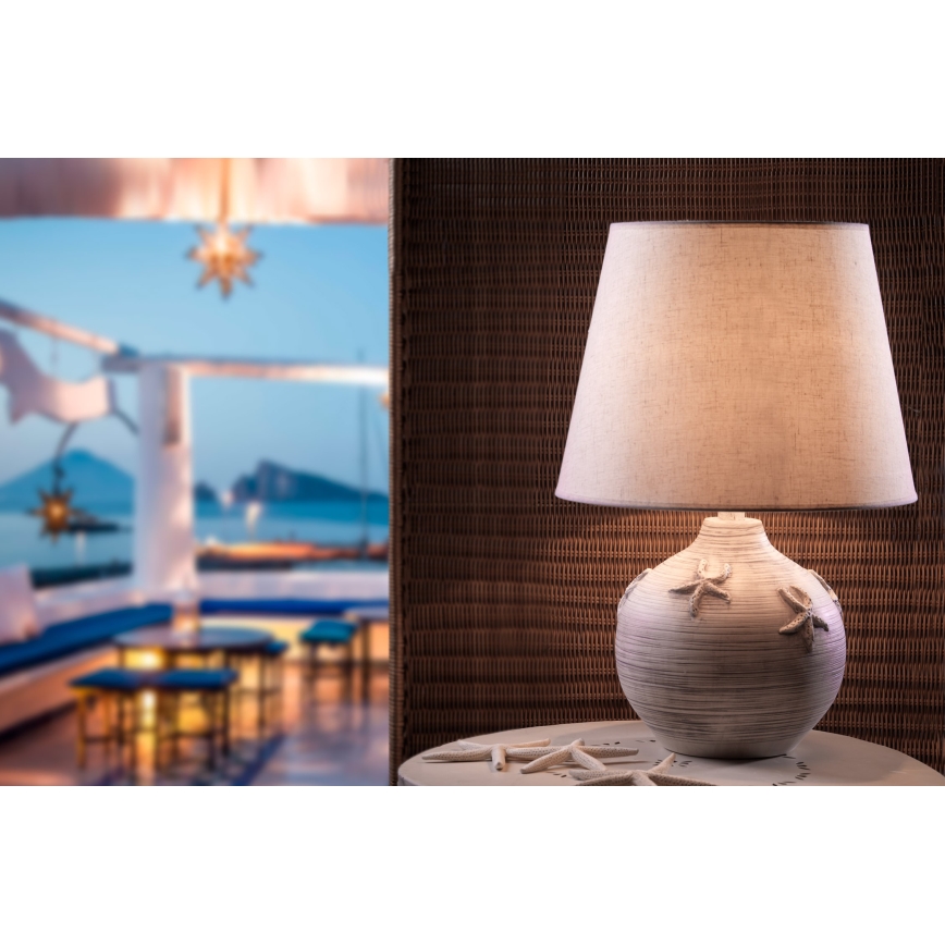 ONLI - Candeeiro de mesa MARINA 1xE27/22W/230V bege/branco 60 cm