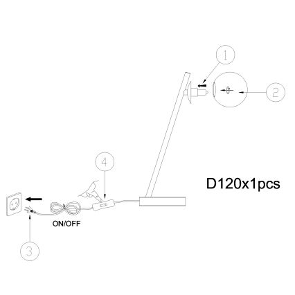 ONLI - Candeeiro de mesa PALOMA 1xG9/10W/230V 38,5 cm dourado