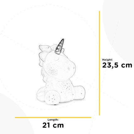 ONLI - Candeeiro de mesa PORCELLANA 1xE14/6W/230V 23,5 cm unicórnio